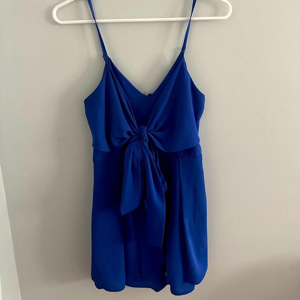 Royal blue romper w tie